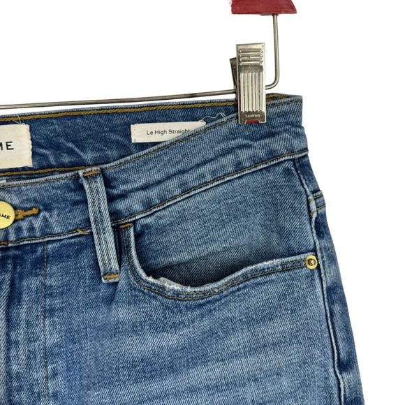 Frame denim le straight raw hem imogen dip size 28 - Picture 3 of 5